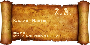 Kauser Maxim névjegykártya